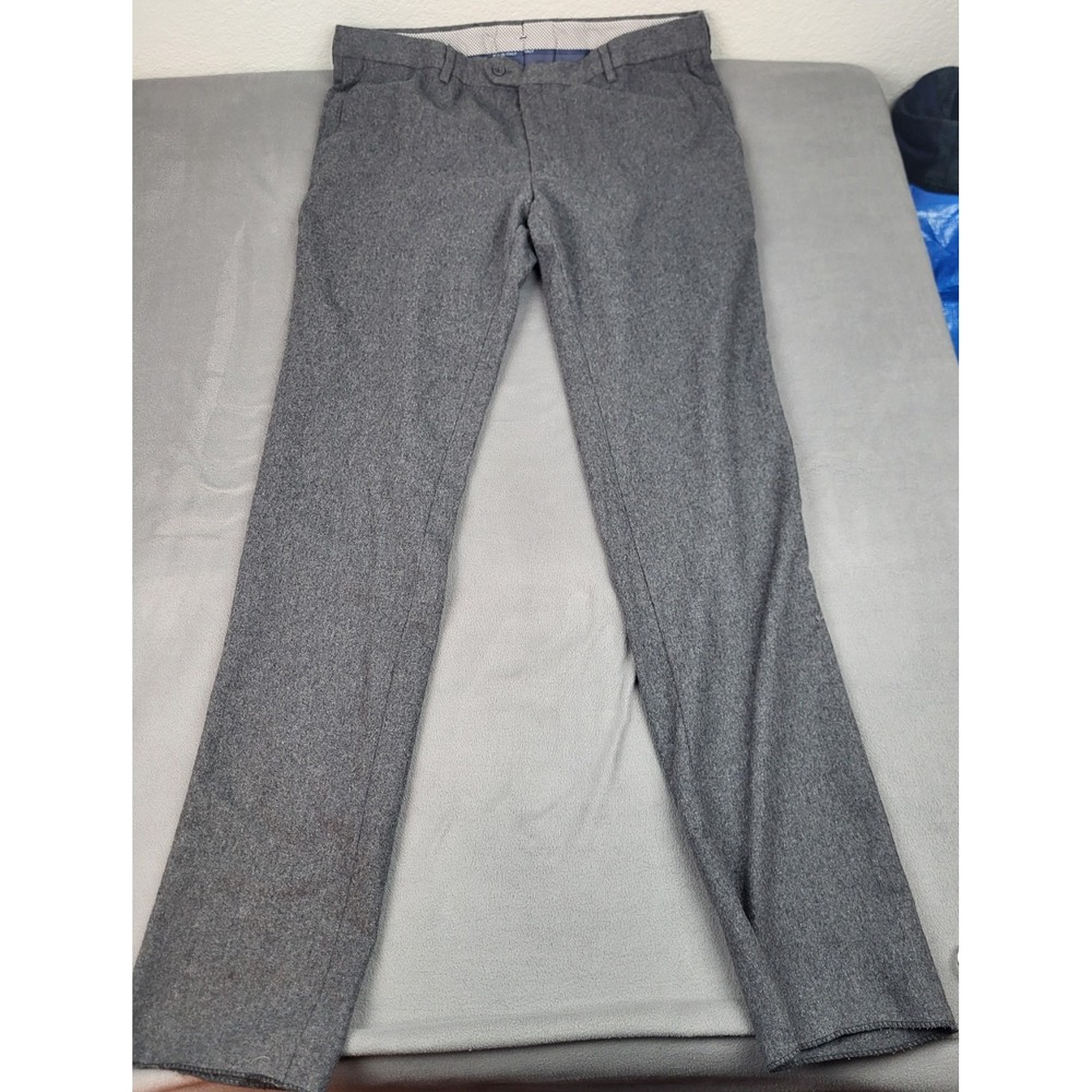 Fusaro Antonio Wool Pants Mens 56 Gray Made In Italy Raw Hemmed Straight Baggy